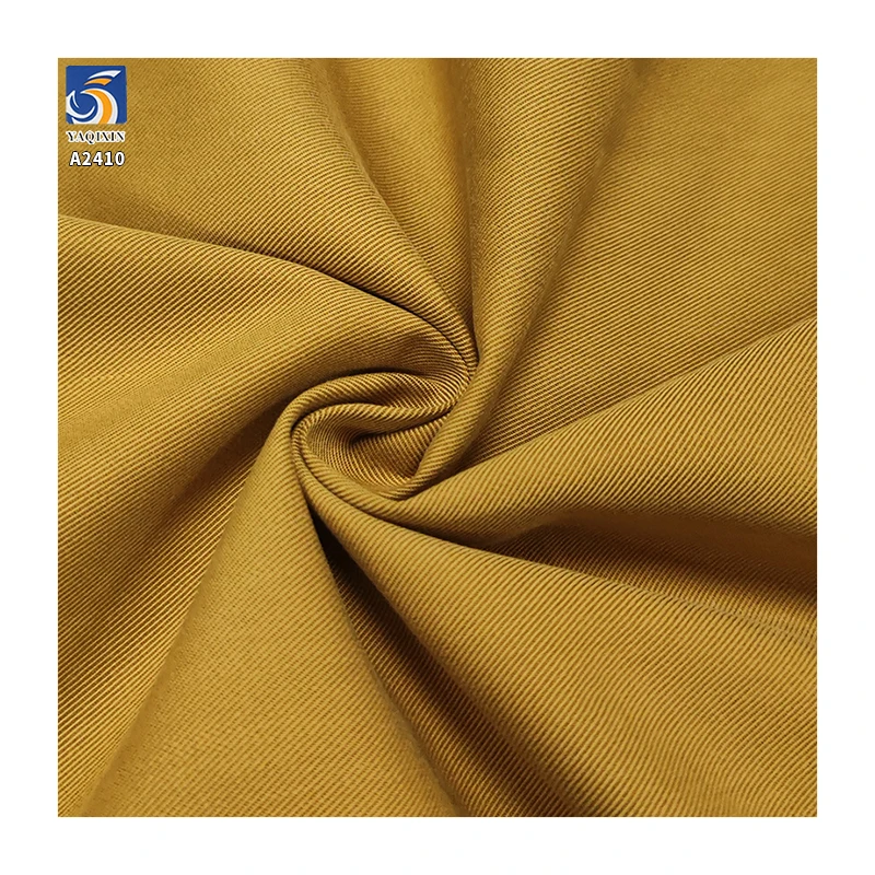 A2410 220gsm Soft Skin-friendly Dark Khaki Twill Chino Pants Fabric 65% Cotton 35% Lyocell Blend Cotton Twill Fabrics - 图片 3