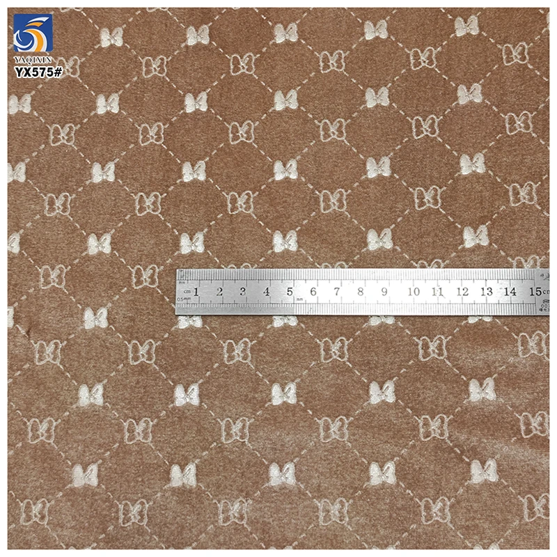 YX575 China Factory Custom Embossed Velvet Sofa Upholstery Fabric Butterfly Jacquard 3D Embossed Velvet Fabric - 图片 4