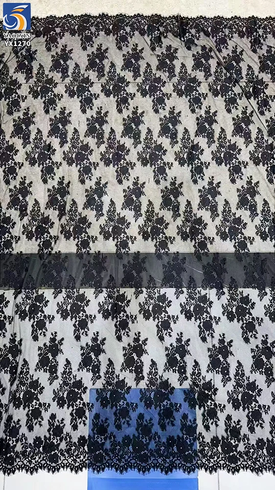 YX1270 Popular in the Britain Luxurious Duchess White Wedding Lace Soltis Fabric Woven Eyelash Lace Fabric Flowers for Bride - 图片 4