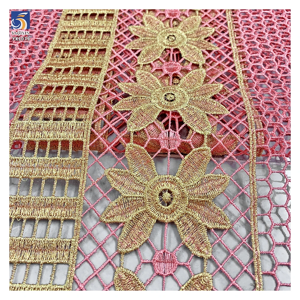 YX1079 Lowest Price on the Entire Network Multi-Colored Polyester Milk Silk Flowers Lace Embroidered Fabric Ethnic Style - 图片 6