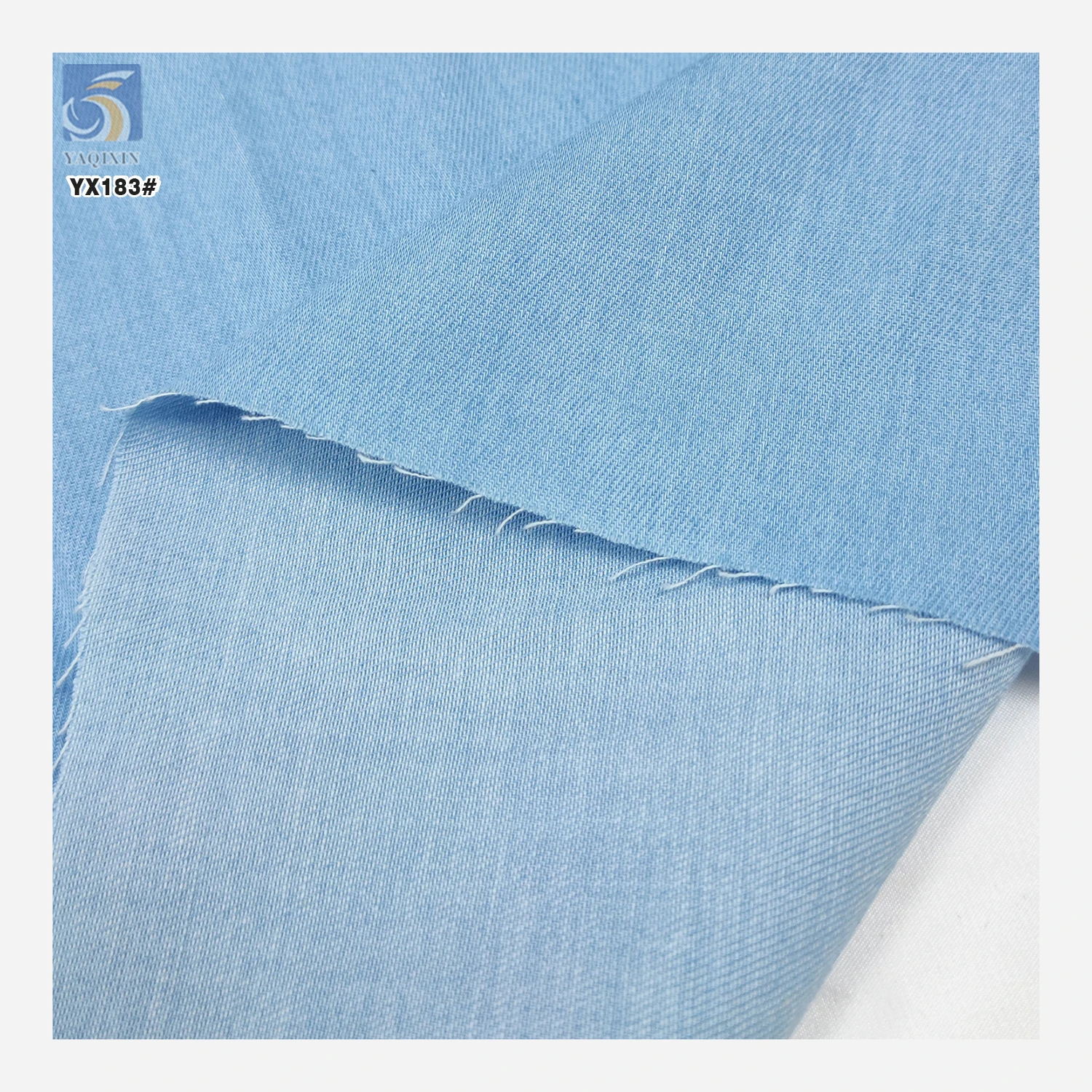 YX183 New Arrival Washed Wholesale Jean Cotton Twill Denim Fabric 150gsm 175CM 100% Cotton Light Denim Fabric - 图片 5
