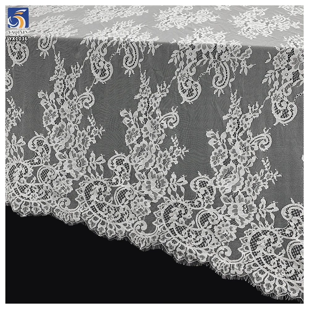 YX1036 2026 New Design New Technology Eyelash Lace Textile Fabrics 300CM*150CM Eyelash Wedding Lace Fabrics Bride's