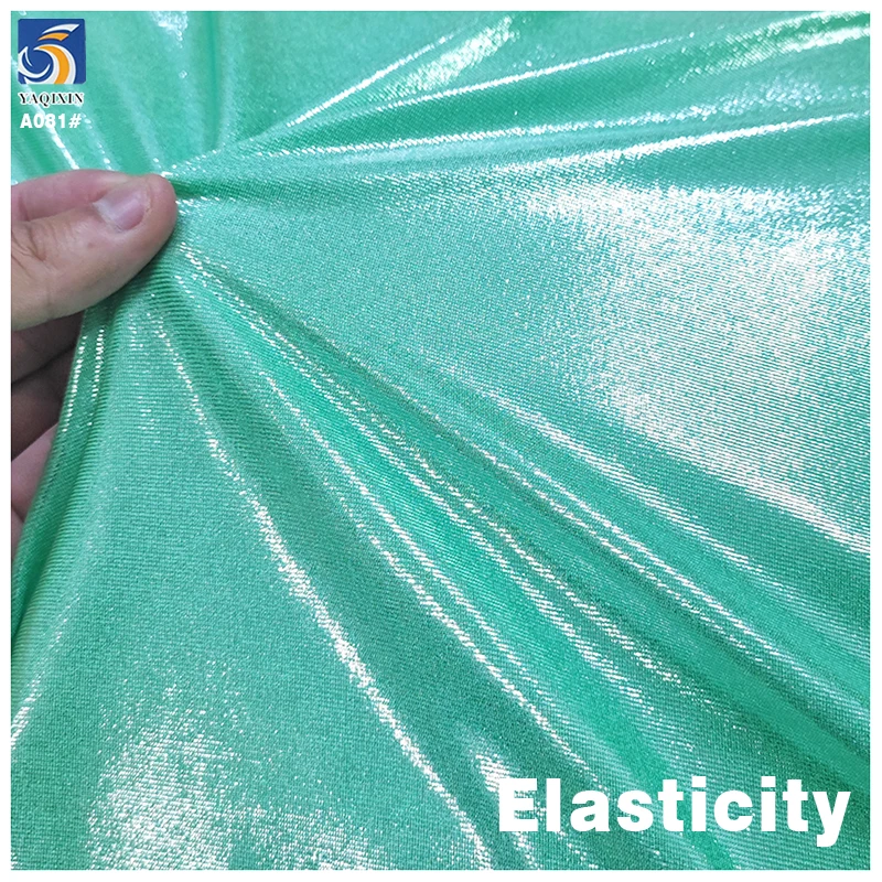 A081-1 America's Popular 95 Polyester 5 Spandex Foil Shiny Stretch Knit Lurex Fabric Stage Costume Dance Skirt Fabric - 图片 5