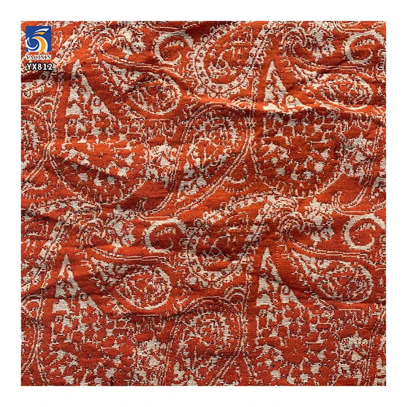 YX813 Ethnic Style Design Cashew Flower Woven Polyester Cotton Jacquard Chiffon Fabric for Clothing Home Fabric Tablecloth - 图片 4