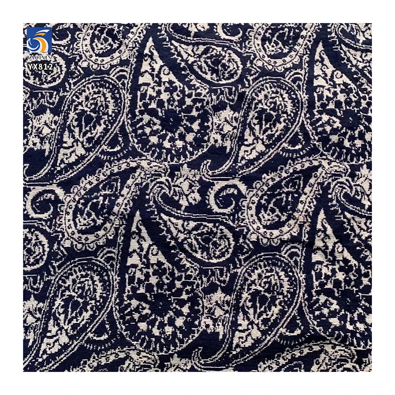 YX813 Ethnic Style Design Cashew Flower Woven Polyester Cotton Jacquard Chiffon Fabric for Clothing Home Fabric Tablecloth - 图片 6