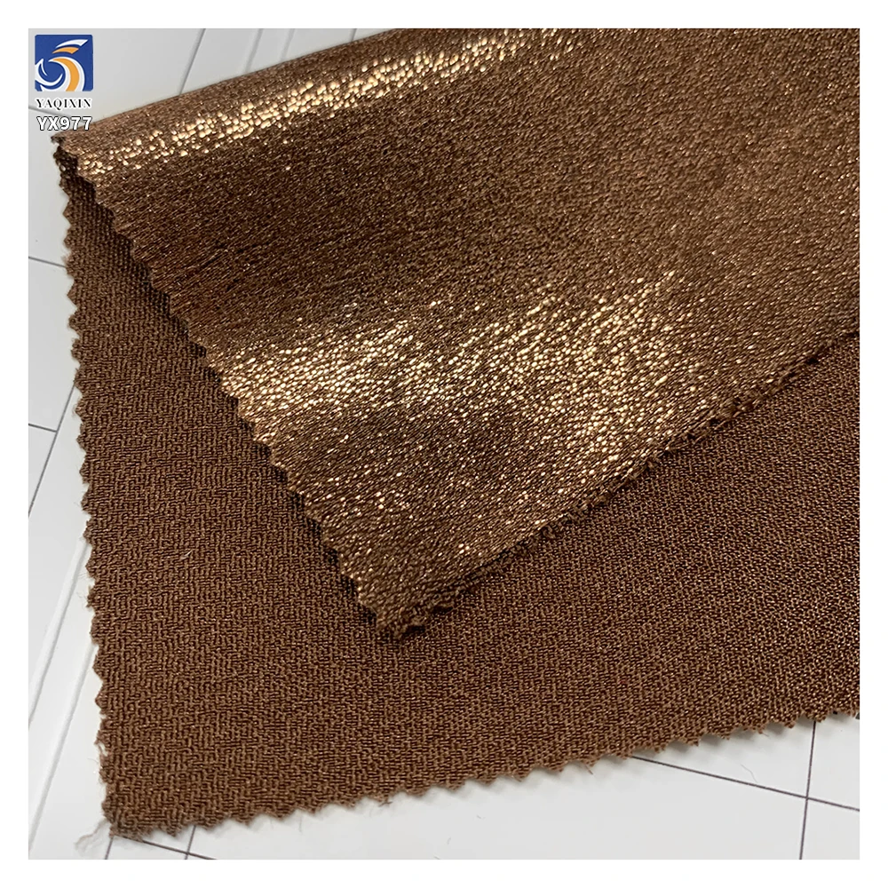 YX977 160gsm 150D*200D Hot Stamping Film 100% Polyester Silky Satin Fabric Luxurious Laser Lurex Background Gowns Satin Fabric - 图片 3