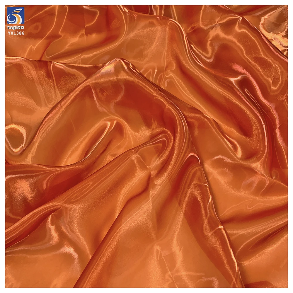 YX1386 High Quality 60gsm 100%Polyester Super Water Glossy Liquid Organza Fabric Liquid Soft Organza Mikado Fabric - 图片 2