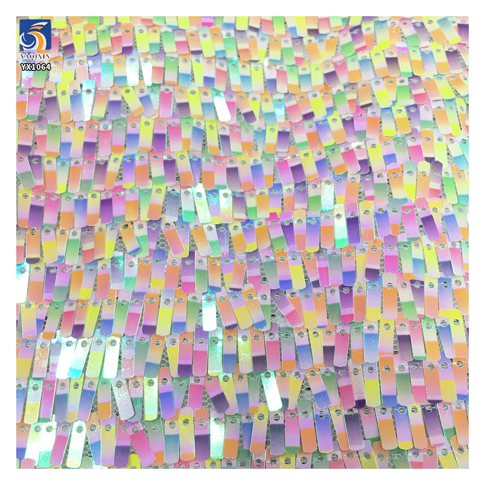 YX1064 3*9mm Size Metallic Glitter Gold Sequins Fabric for Evening Dresses 400gsm Heavy Shiny Sequin Fabric Sales 5 Yards - 图片 6