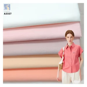 A2327 115gsm 65% Cotton 35% Nylon 3% Spandex Fabric Summer 50*40 Soft Feel Stretch Poplin Plain Cotton Fabric