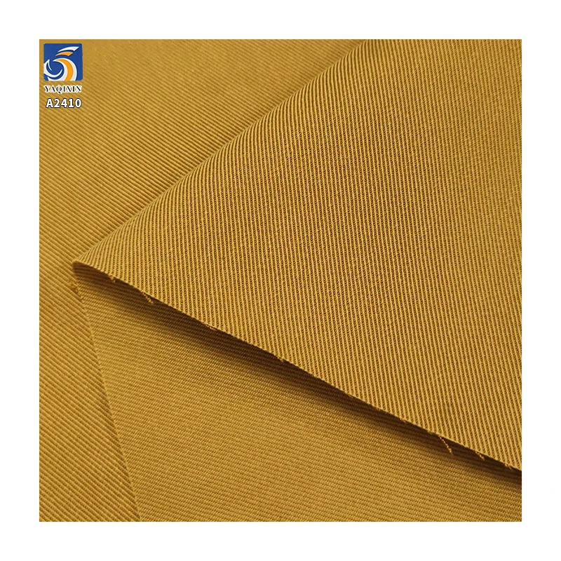 A2410 220gsm Soft Skin-friendly Dark Khaki Twill Chino Pants Fabric 65% Cotton 35% Lyocell Blend Cotton Twill Fabrics - 图片 2