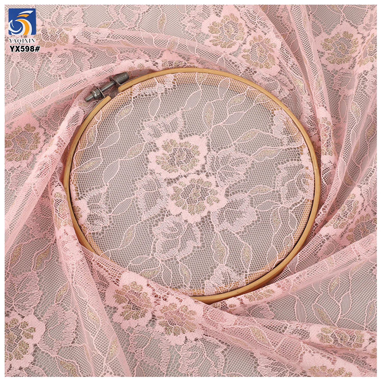 YX598 China Factory Cheap Lace Fabric Multicolor Peony Flowers Knitting Chantilly Lace Fabric for Children's Garments - 图片 6