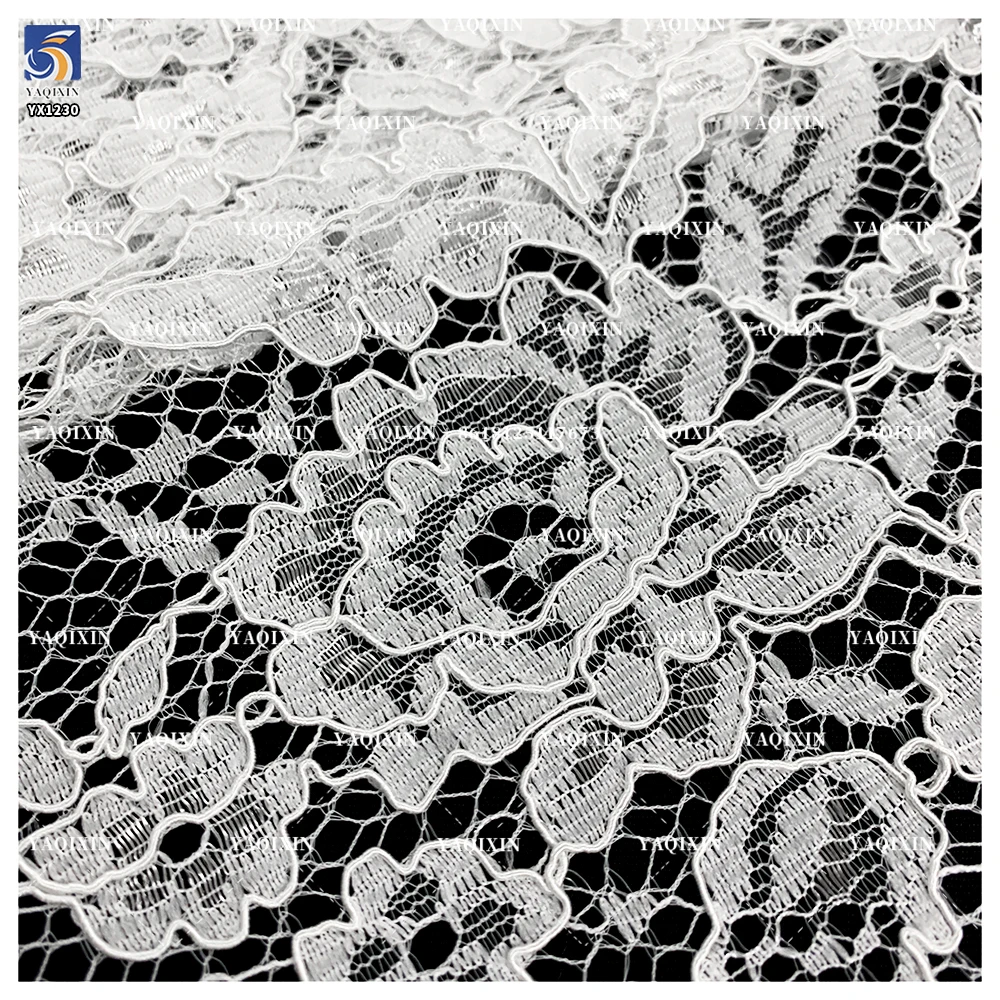 YX1229 Quick and Easy Custom Color 120g Woven Mesh Net Lace Fabric Cheap Polyester Mesh Wedding Chantilly Lace Fabric - 图片 6