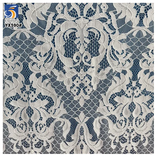 YX590 OEM Custom New Design Fashion London Paris Catwalk French Eyelash Lace Fabric for Women Dresses - 图片 3