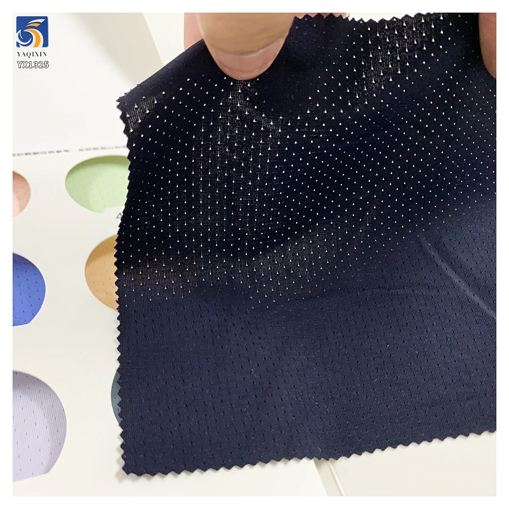 YX1325 165g 88% Nylon 12% Spandex Sports T-Shirt Fabric China Wholesale Nylon/Spandex Stretch Knit Bird Eye Fabric - 图片 3