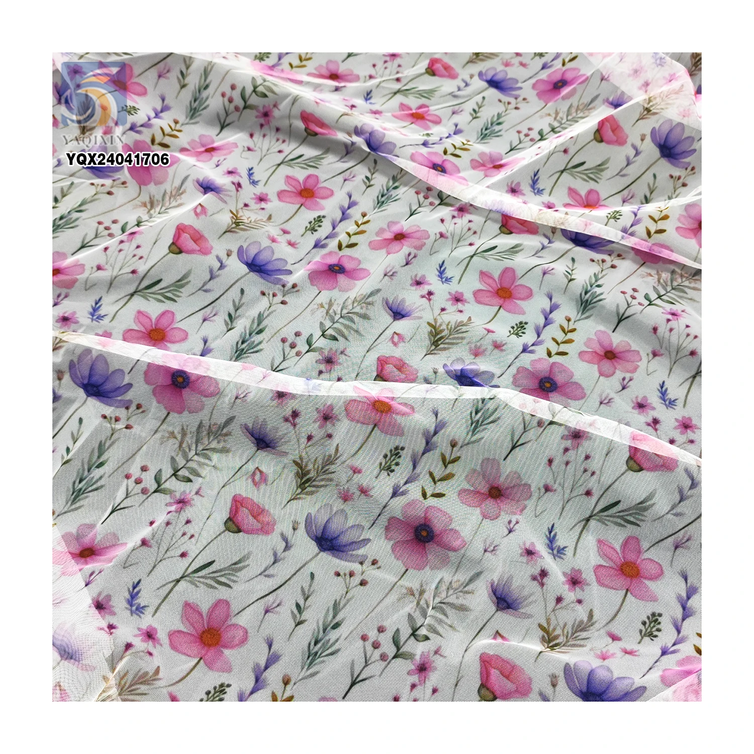 Wonderful Colored Floral Tulle Fabric 100% Polyester Soft Knit Tulle Custom Printed Mesh Fabric Trade - 图片 6