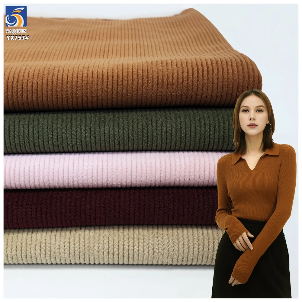 YX757 New 100 Polyester 8W Corduroy Fabric Cheap High Quality Woven Plain Corduroy Fabric for Jackets and Pants