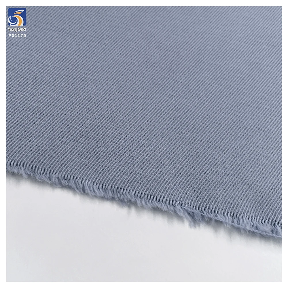 YX1170 Thicken 280gsm 100% Polyester 3/3 Twill Washed Fabric 1 Meter Plain Dyed Polyester Twill Trench Coat Dress Fabric - 图片 5