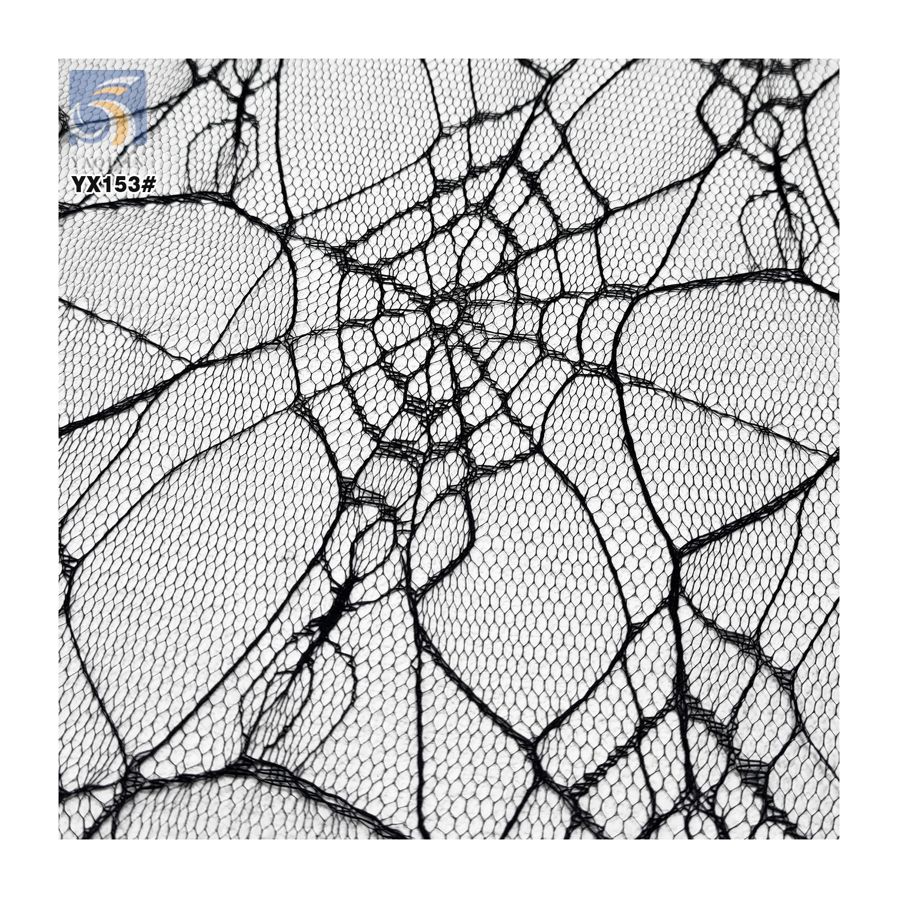 YX153 Wholesale Halloween Tulle Fabric by the Yard Spiderweb Design 100% Polyester Mesh Jacquard Fabric for Halloween - 图片 6