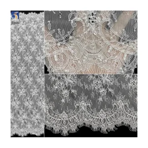 YX1092 300*150CM Great Quality Customized Woven Eyelash Lace Fabric Beaded Pearls Lace Fabrics Textiles Heavyweight