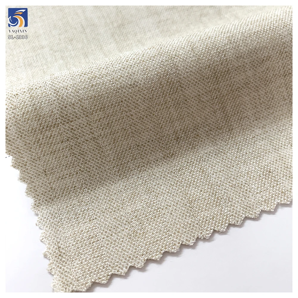 SL-1336 New 280g Ecru Color Herringbone Wool Blend Stretch Suiting Fabric Polyester Rayon 5 Spandex Suit Stretch Fabric - 图片 4