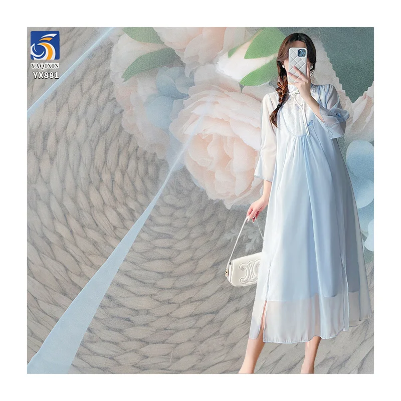 YX881 10D High Quality Soft Silk Organza Fabric 100 Polyester 30gsm High Density Silk Organza Fabric Minimum Order of 5 Yards
