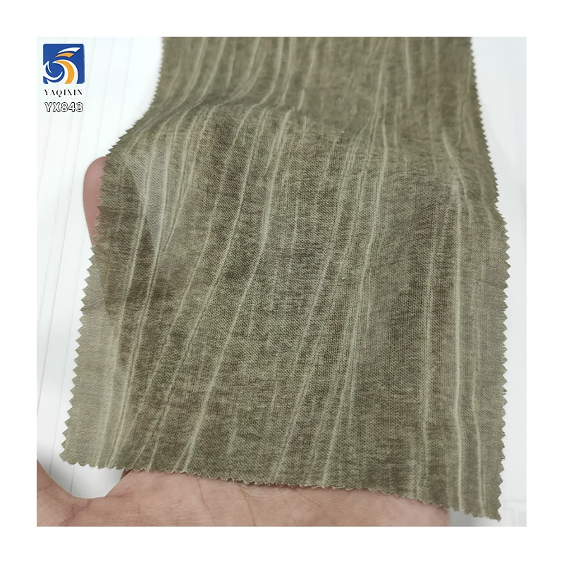 YX843 High Quality Two-color Sand Washing 80% Cotton 20% Nylon 130gsm Thickened Crepe Fabric Chiffon Crinkled Shirts - 图片 4