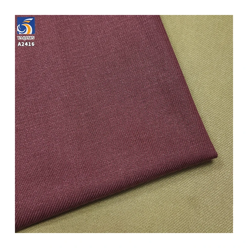 A2416 300g/m² 40% Cotton Blended Lyocell 10s Twill Cotton Fabric Heavyweight Shirt Wide-Leg Pants Fabric - 图片 2