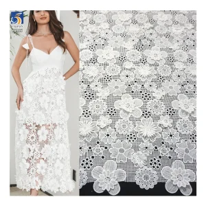 YX927 150gsm Sunflower Small Flowers Water-Soluble Computer Embroidery Skirt Fabric Hollow Water-Soluble Lace Fabrics