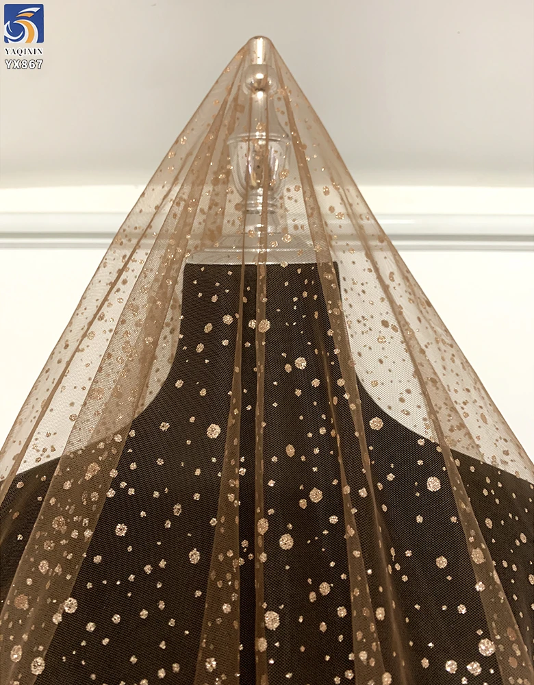 Cheap Pink Sparkle Glitter Tulle Polka Dot Glitter Tulle Mesh Fabric - 图片 6