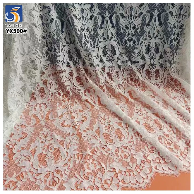 YX590 OEM Custom New Design Fashion London Paris Catwalk French Eyelash Lace Fabric for Women Dresses - 图片 6