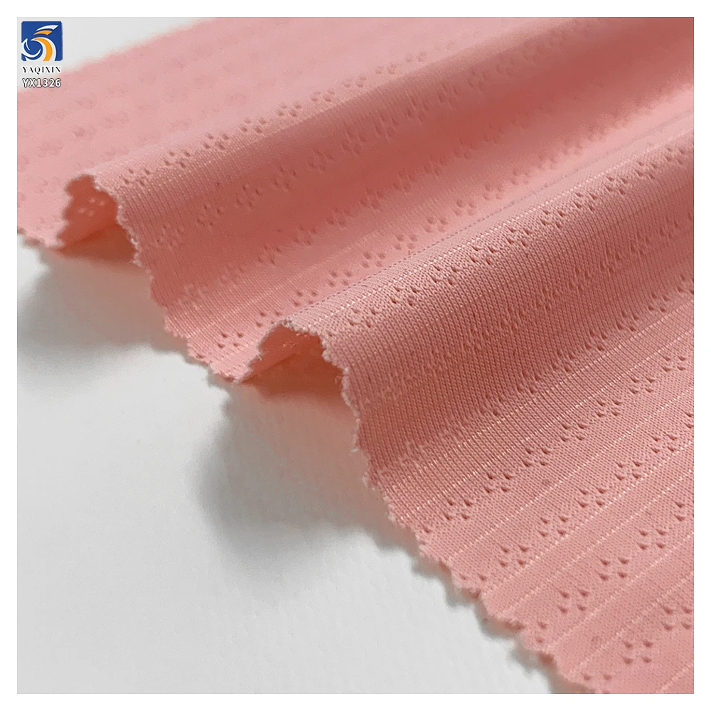 YX1326 165gsm High Quality 85% Nylon 15% Spandex Stretch Breathable Dots Jacquard Knitted Fabric for T-Shirt Men's Sportswear - 图片 4