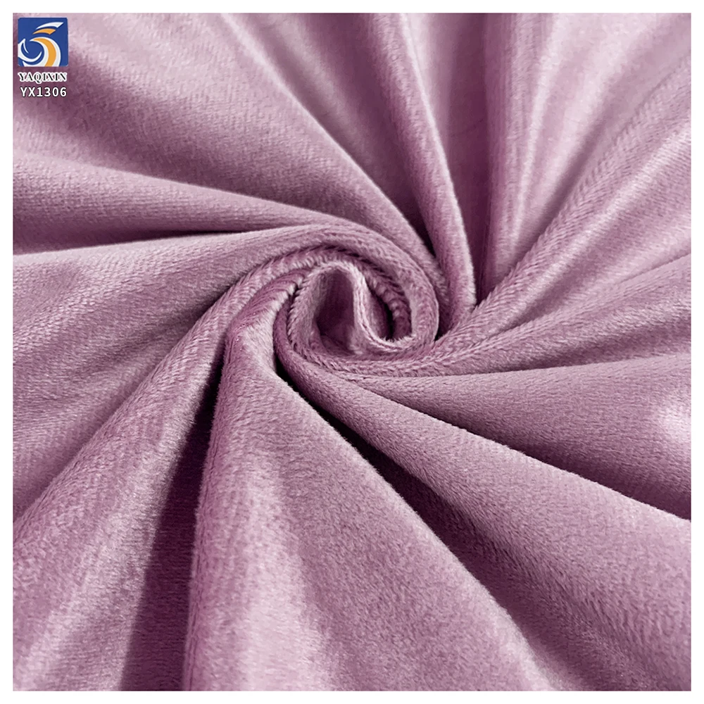 YX1306 95% Polyester 5% Spandex 210gsm Stretch Matte Velvet Fabric Softness and Stretch Velvet Dress Fabric Knitted - 图片 2
