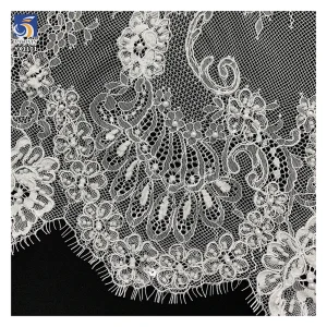 YX1101 China Large Factory Wholesale Eyelash Lace Fabrics Solid Woven Crochet 300*150CM Mesh Bridal Lace Fabric for Wedding...