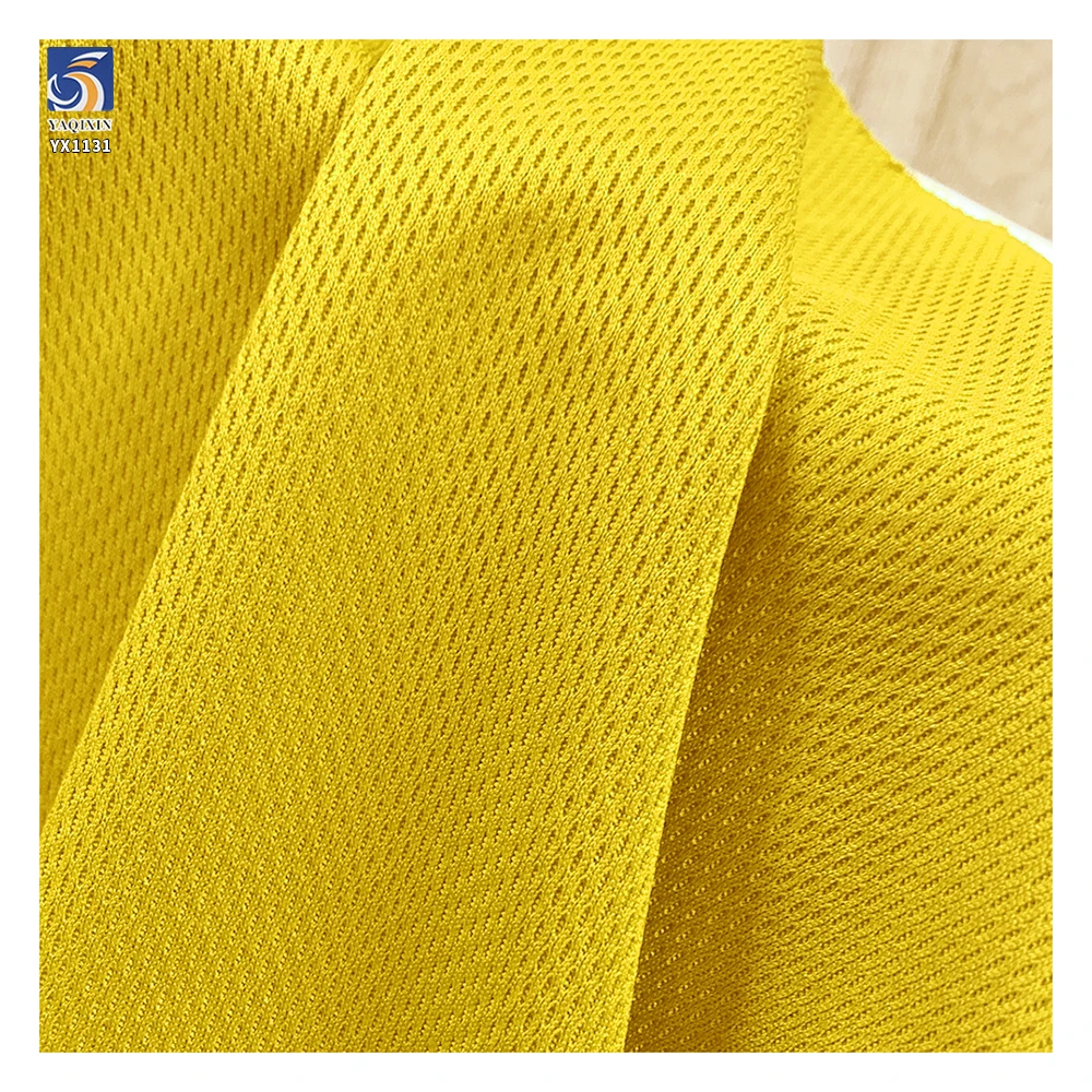 YX1131 180gsm Solid Color Knitted Eye Bird Fabric Stretch Spandex Dry Polyester Poly Bird Eye Mesh Knitted Fabric for Sportswear - 图片 4