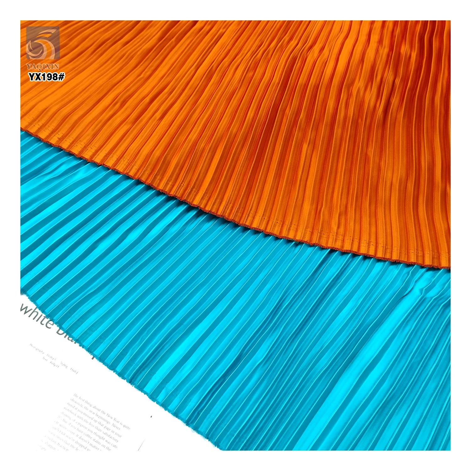 Cheap 4810 Polyester Matte Dull Pleated Satin Fabric 150gsm 7mm Size Pleated Accordion Satin Fabric Straightening Measurement - 图片 4