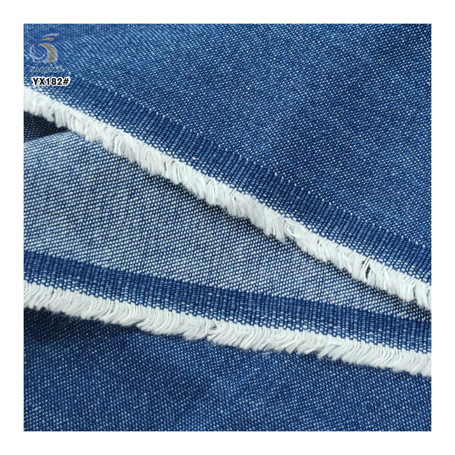YX182 Alibaba Gold Top Supplier 12S Washed 8 oz Heavy Dark Blue Denim Fabric 100% Cotton for Jacket&Shirts - 图片 4