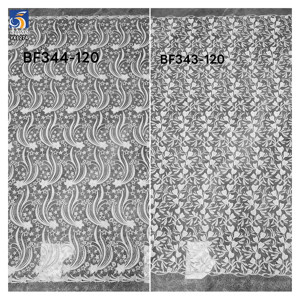 YX1274 Spot 200gsm White Water-Soluble Embroidery Mesh Lace Fabric for Italian Bride 3mm Transparent Sequins Dyed Lace Fabric - 图片 4
