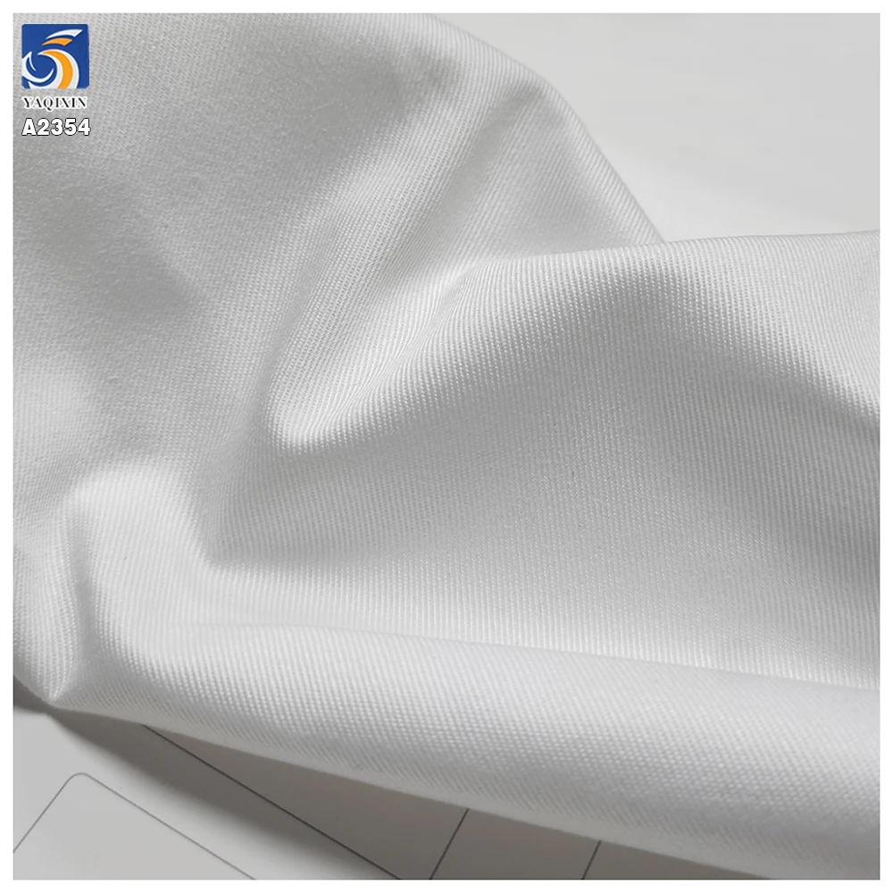 A2354 White Multifunctional TC Twill Fabric Polyester Cotton Twill Non-Elastic TC Cotton Fabric for Pants Work Clothes - 图片 3