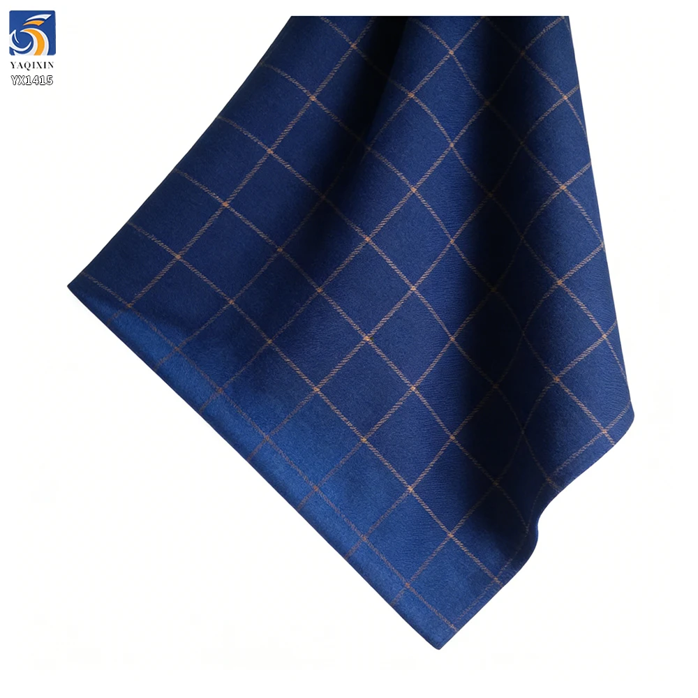 YX1415 High Quality 290gsm 70%Polyester 30%Viscose TR Men Suit Fabric British Plaid Yarn-Dyed Fabric for School Uniform Suit - 图片 4