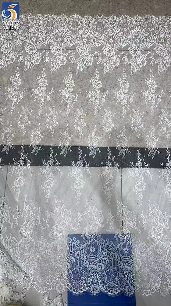 YX1270 Popular in the Britain Luxurious Duchess White Wedding Lace Soltis Fabric Woven Eyelash Lace Fabric Flowers for Bride - 图片 3