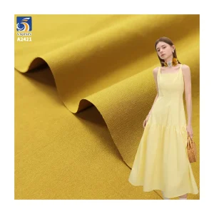 A2421 170g/m² 45% Cotton and 55% Nylon Blended Dark Bamboo Plain Poplin Fabric Poplin Cotton Dresses Fabric for Woman