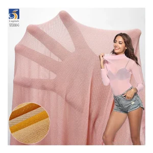 YX894 Plain Knit Korean Mesh Fabric Polyester Spandex Sheer Mesh Four-Way Stretch Fabric for Lining Base Shirt Clothing