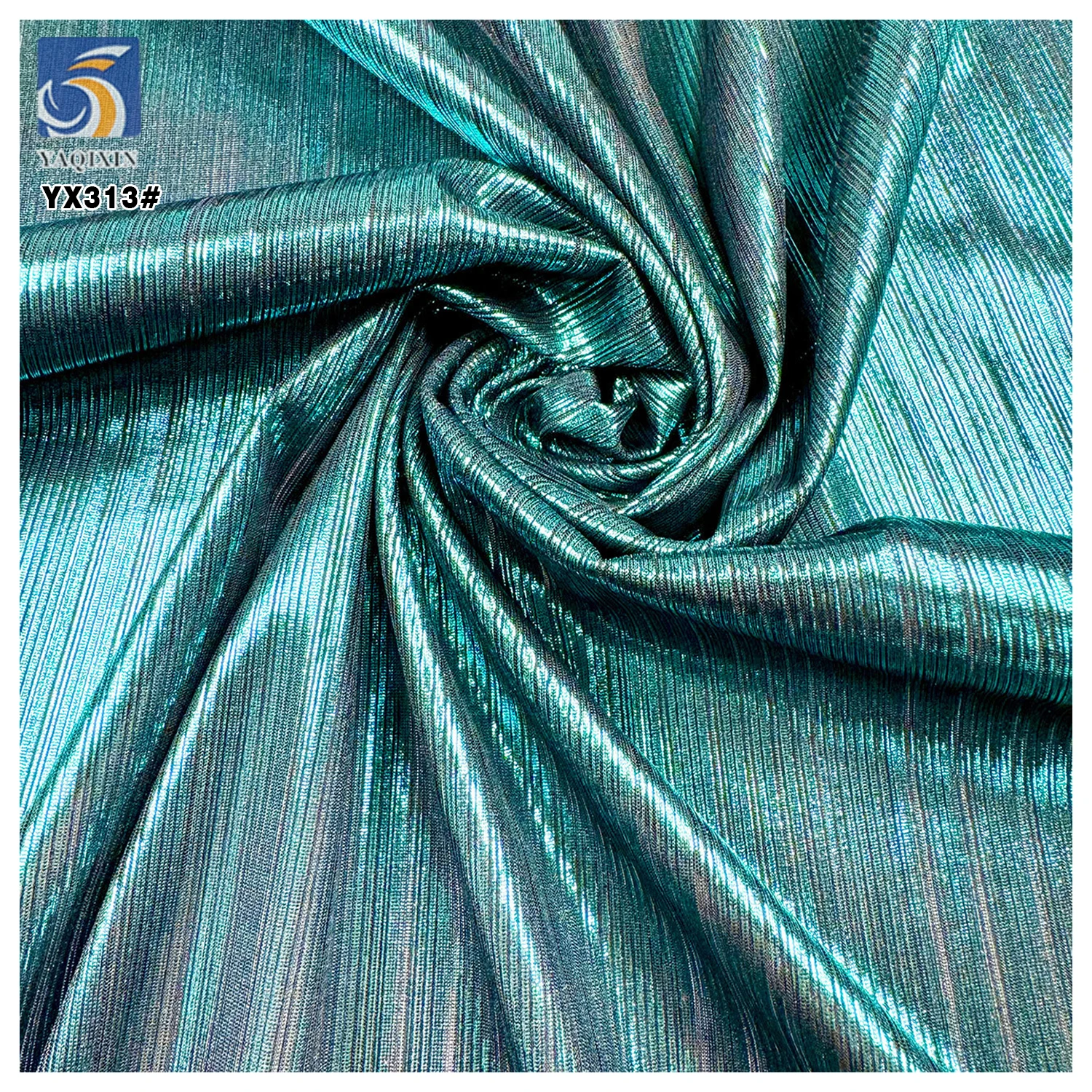 YX313 95 Polyester 5 Spandex Stretch Jacquard Knitted Stripes Fabric Fashion Beauty Skirts Lurex Moonlight Knit Fabric - 图片 5