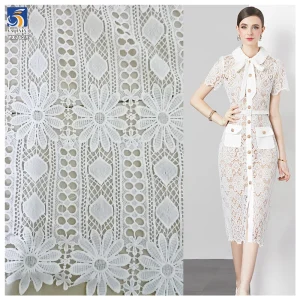 YX752 2025 Latest Water-Soluble Lace Embroidery Water-Soluble Fabric Geometric Flower Pattern Milk Silk Lace Fabric