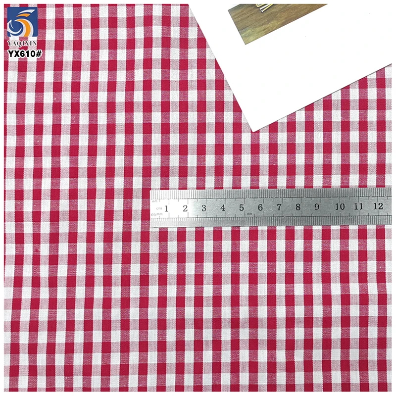 YX610 New Fashion 105gsm 5MM Red Plaid Yarn-Dyed Fabrics 100% Cotton Checkered Plaid Fabric for Shirt - 图片 4