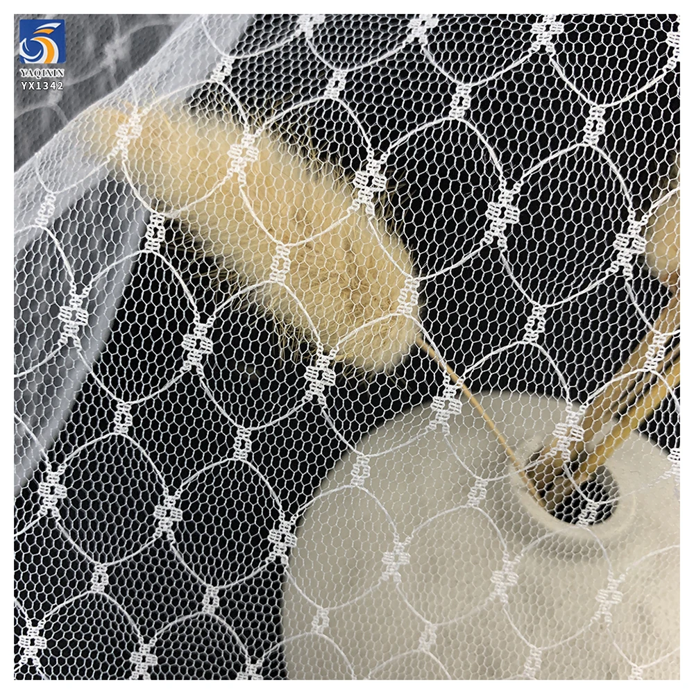 YX1342 China Competitive Competitive Price 100 Polyester Knitted White/Black Jacquard Mesh Fabric for Girls' Skirts 1 Yard - 图片 5