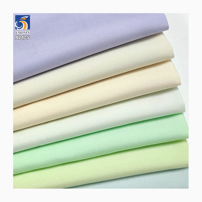 A2405 Plain 140gsm Spring and Summer Cool Cotton Casual Dress Shirt Fabric 60% Lyocell Polyester 40% Cotton Poplin Ice Fabric - 图片 3