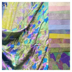 YX1139 New Tie-Dye Style Xiangyunsha Organza Fabric Polyester Gold Hot Stamping Cloud Print Organza Fabric for Fashion Dress