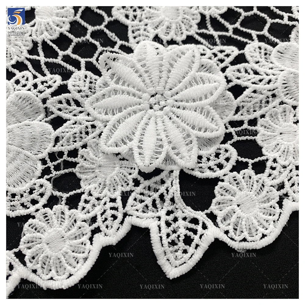 YX1163 2026 Water-Soluble Embroidered Flowers 5 Yards of 3D Lace Fabric White Nigerian Wedding Style African Laces Fabric - 图片 6