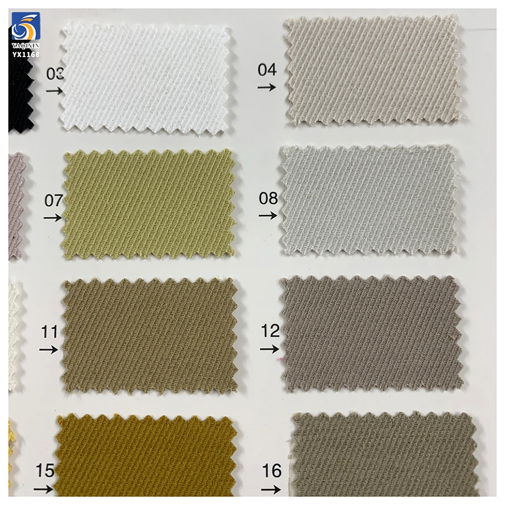 YX1168 Cheap 280gsm 100% Polyester Woven Khaki Twill Fabric for Pants Shirts Overalls Dresses Poly Coarse Twill Fabrics - 图片 5